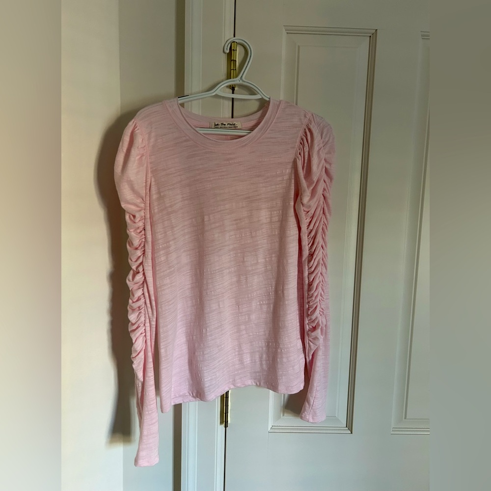 Free People Long Sleeve Pink Top